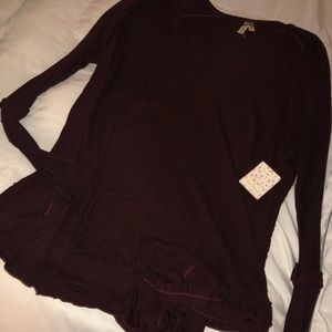 Free people burgundy shirt ! Can lower